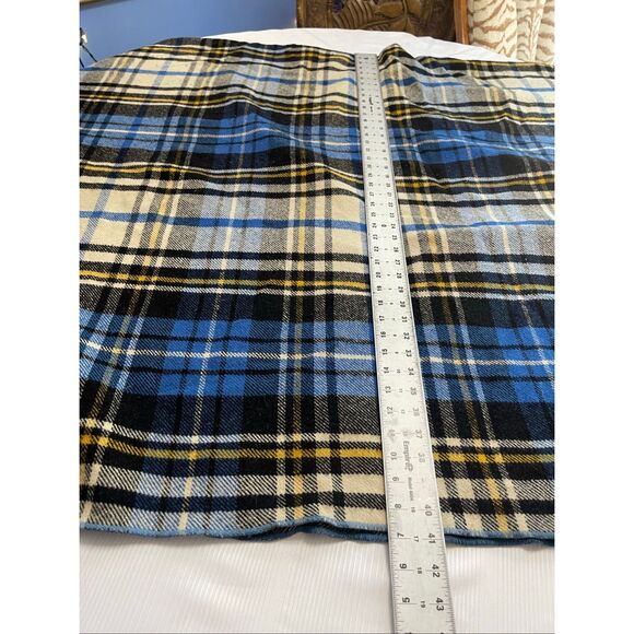 L.L. Bean Blue Plaid Wool Vintage Cabin Camp Cottage Blanket - Picture 4 of 7